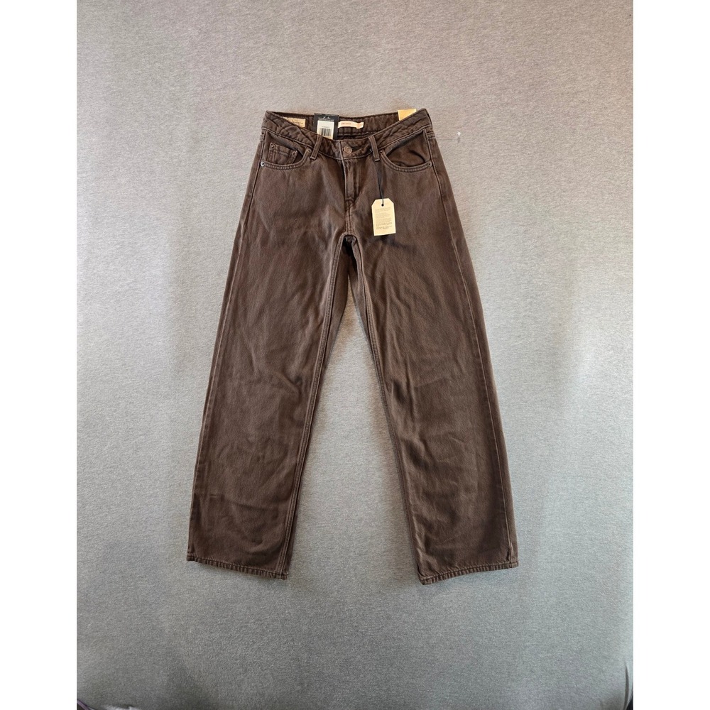 Levis Low Loose Jeans Womens 23 Brown Straight Leg Relaxed Fit Premium New NWT!